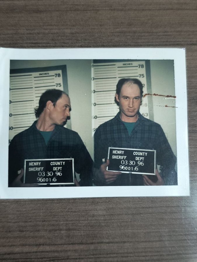 Booking photograph of Ned Arbogast, Ponder County Sheriff's Dept., 12-02-1995. Fiction.